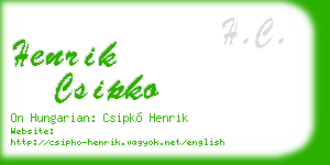 henrik csipko business card